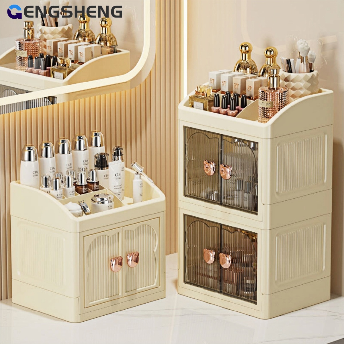 Outdoor Furniture Modern - 3 Layer Makeup Storage Box,Large Capacity