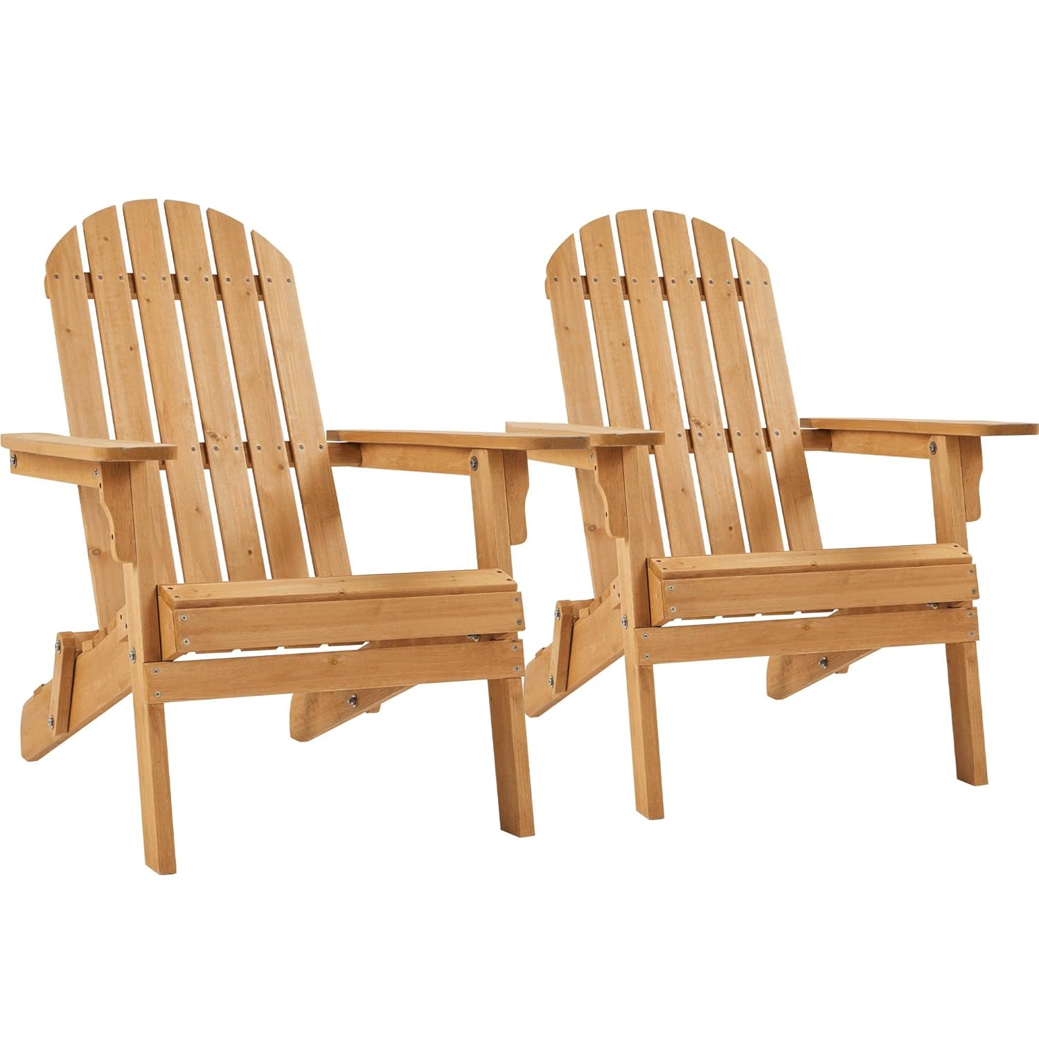 Outdoor Furniture Fire Pit Set - Folding Adirondack Chair Set of 2