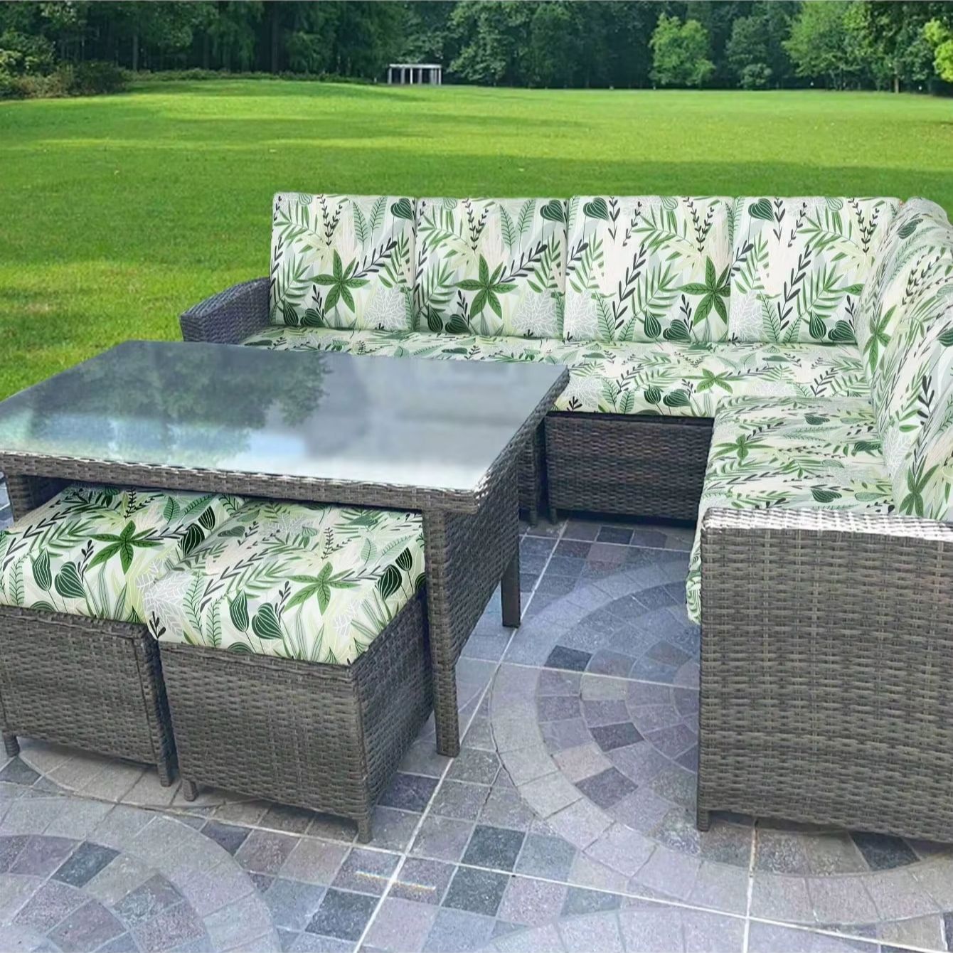 Outdoor Furniture No Cushions - Outdoor Tropical Print Sofa Cushion Covers