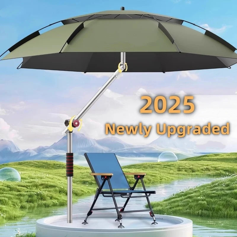 Parasol Umbrella Large - 2025 New Fishing Parasol Upgraded Mechanical