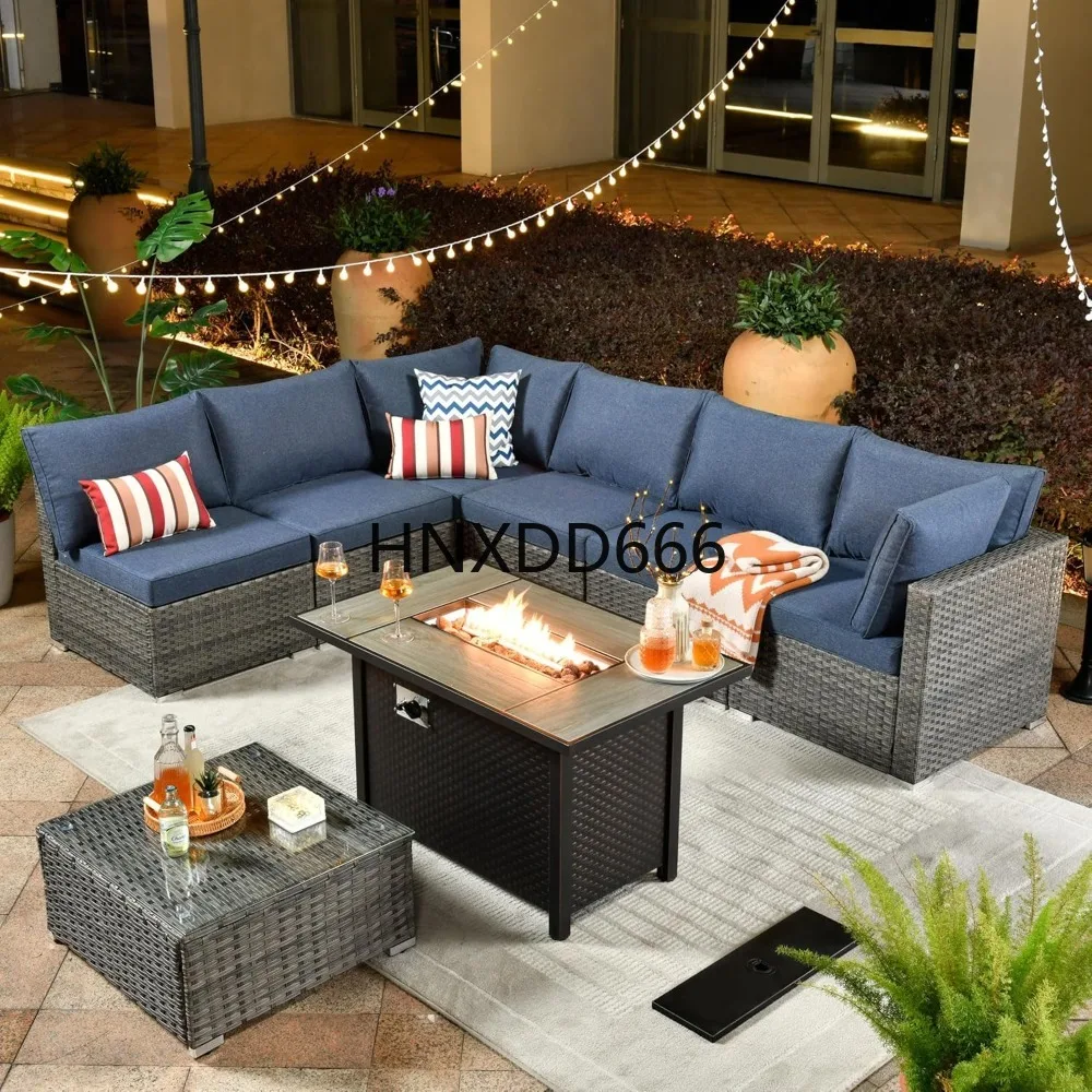 Outdoor Furniture Fire Pit Set - Outdoor 8 Piece Patio Furniture Set