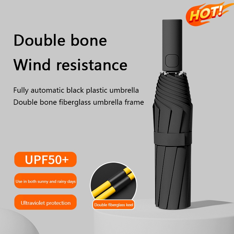 Parasol Umbrella Large - Automatic Umbrella 24 Bone Solid Color