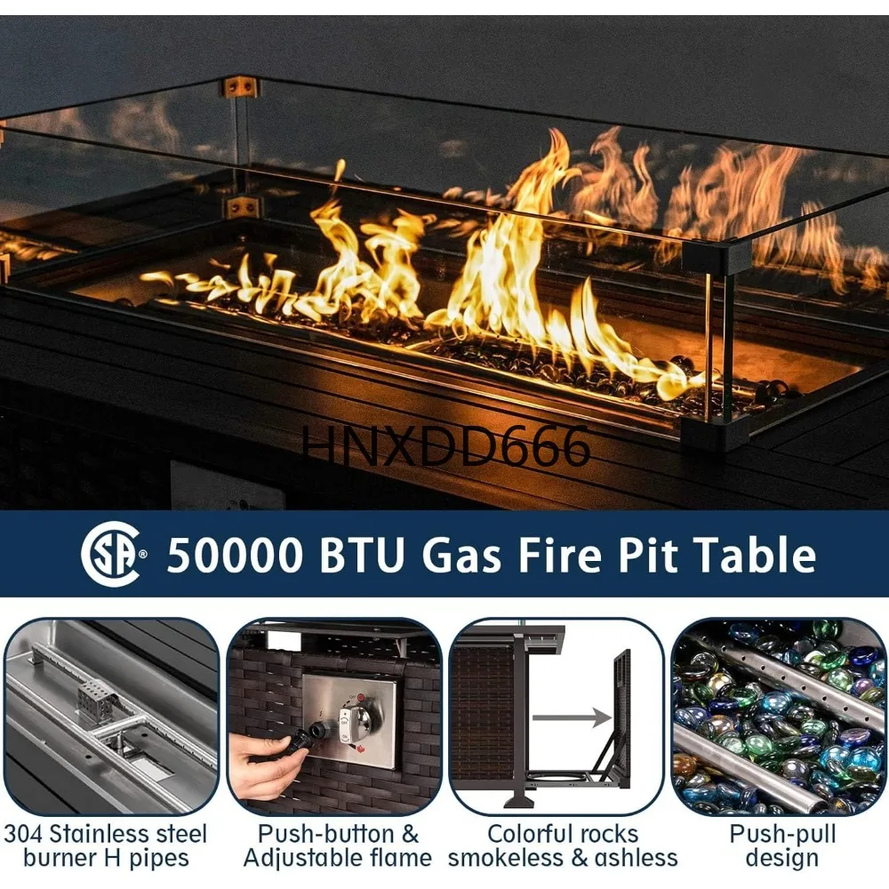 Patio Furniture Set with Fire  - Outdoor Furniture Fire Pit Set 评论和价格