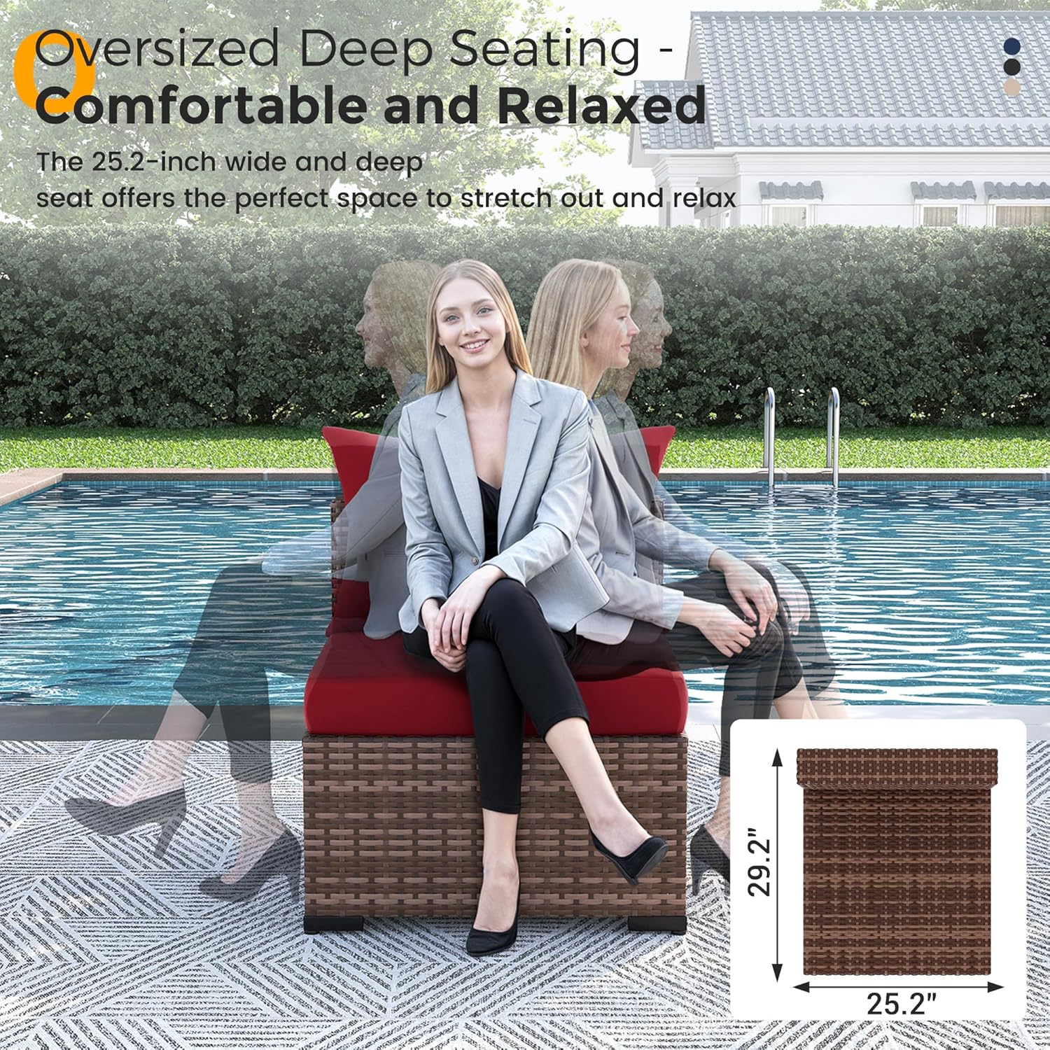 8pc All-Weather Wicker Section - Outdoor Furniture Fire Pit Set 评论和价格