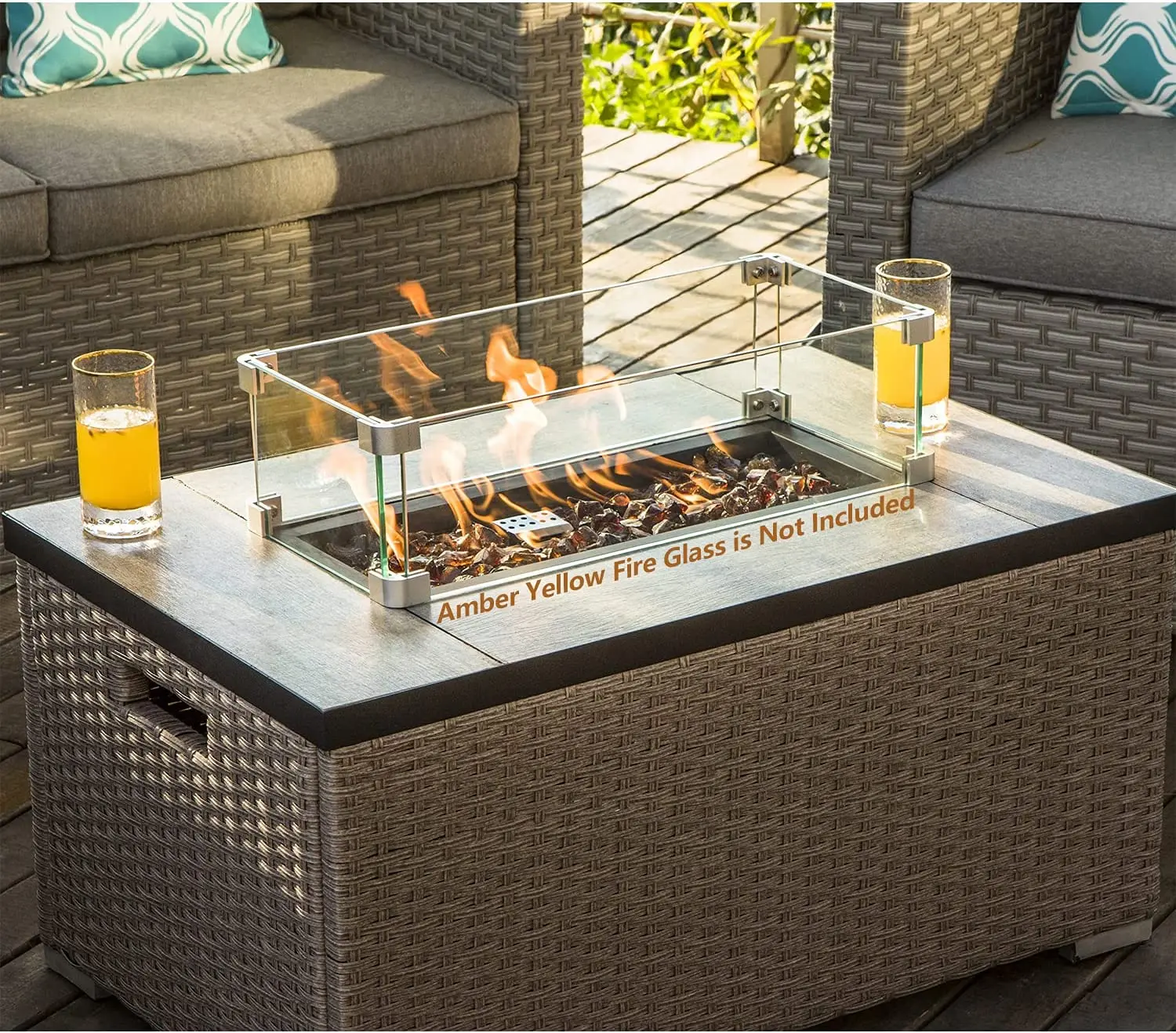 -Outdoor Furniture 5-Piece Wic - Outdoor Furniture Fire Pit Set 评论和价格