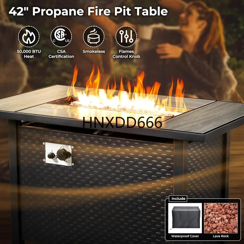 Outdoor 8 Piece Patio Furnitur - Outdoor Furniture Fire Pit Set 评论和价格